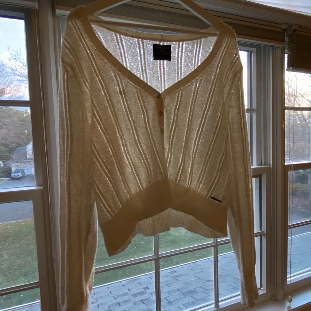 button up crop sweater